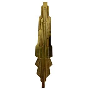 Miriam Haskell Vintage Gold Art Deco Geometric Architectural Skyscraper Brooch
